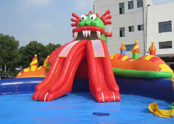 プラトン ポリ塩化ビニール プールのスライドの倍の針の安全なステッチの膨脹可能な水公園