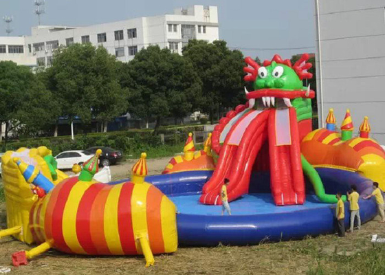 プラトン ポリ塩化ビニール プールのスライドの倍の針の安全なステッチの膨脹可能な水公園